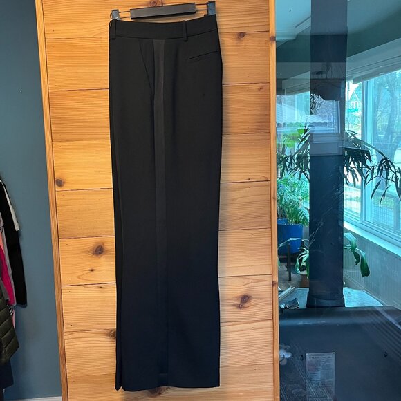 Loft Clean Wide Leg Pants in Tuxedo Stripe Black Size 14 NWT - Picture 1 of 7